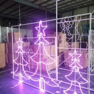 Animated 2D Snowman Santa Claus Gingerbread Outdoor Christmas Motif Light Decorations