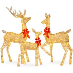 3pcs Family Christmas Reindeer Christmas Garden Decorations