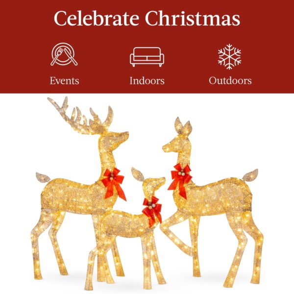 3pcs Family Christmas Reindeer Christmas Garden Decorations - Image 3