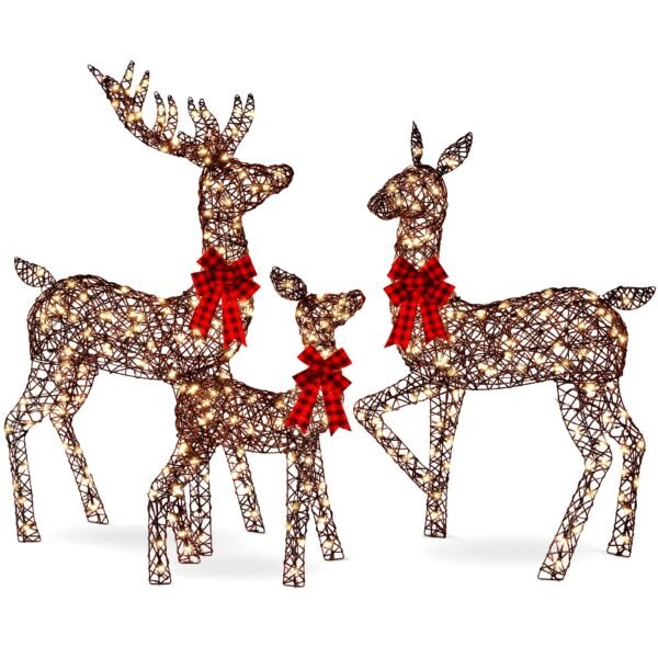 3pcs Family Christmas Reindeer Christmas Garden Decorations - Image 7