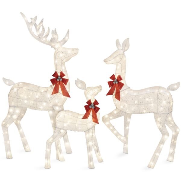 3pcs Family Christmas Reindeer Christmas Garden Decorations - Image 8