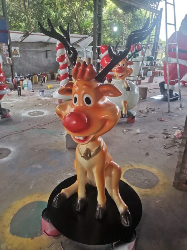 Large Led Lighted Holiday Ornaments Christmas Deer - Image 2
