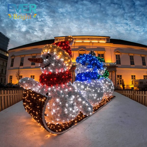 Christmas Snowman Arch Motif Light Christmas Decorations with Tinsel - Image 5