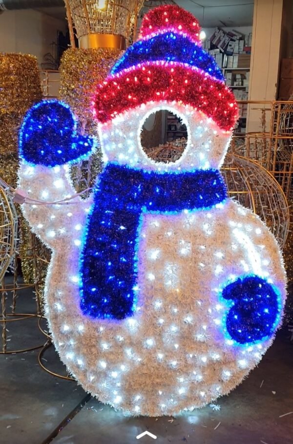 Christmas Snowman Arch Motif Light Christmas Decorations with Tinsel - Image 2