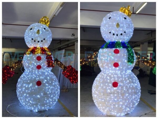 Christmas Snowman Arch Motif Light Christmas Decorations with Tinsel - Image 6