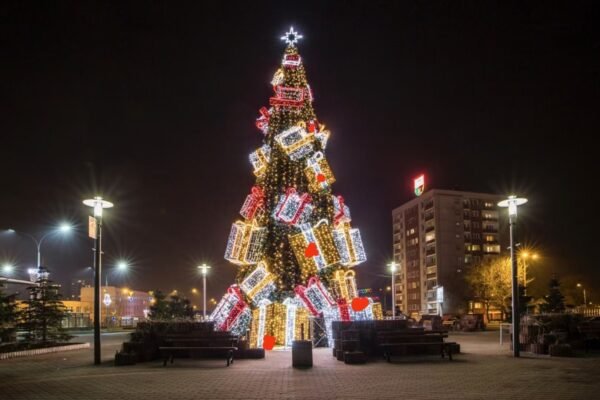 Christmas Ornaments Tree Motif Light Christmas Landscape Decorations