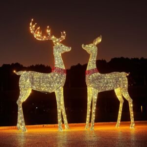 Reindeer Christmas Light Outdoor Yard Village Sets Decorations