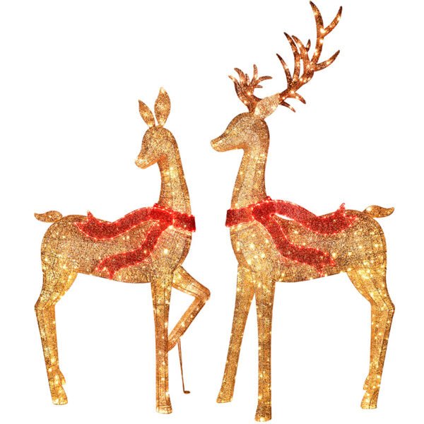 Reindeer Christmas Light Outdoor Yard Village Sets Decorations - Image 10