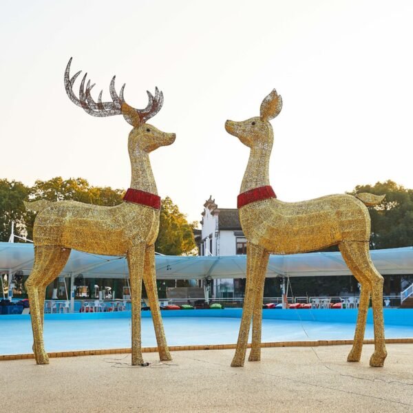 Reindeer Christmas Light Outdoor Yard Village Sets Decorations - Image 2