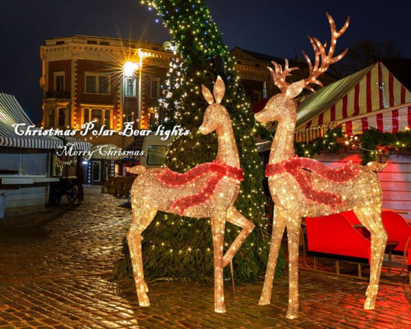 Reindeer Christmas Light Outdoor Yard Village Sets Decorations - Image 5