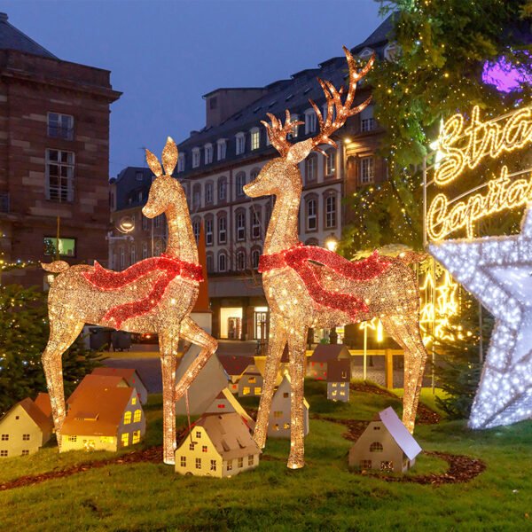 Reindeer Christmas Light Outdoor Yard Village Sets Decorations - Image 6
