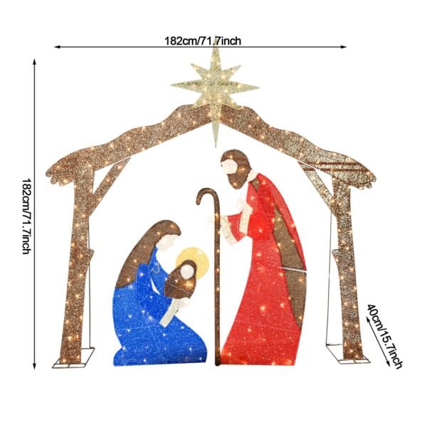 LED Pre-Lit Jesus Nativity Scene Christmas Decorations - Image 11