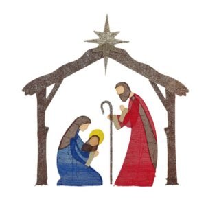 LED Pre-Lit Jesus Nativity Scene Christmas Decorations