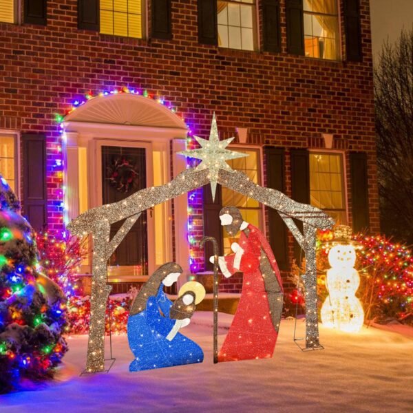 LED Pre-Lit Jesus Nativity Scene Christmas Decorations - Image 3