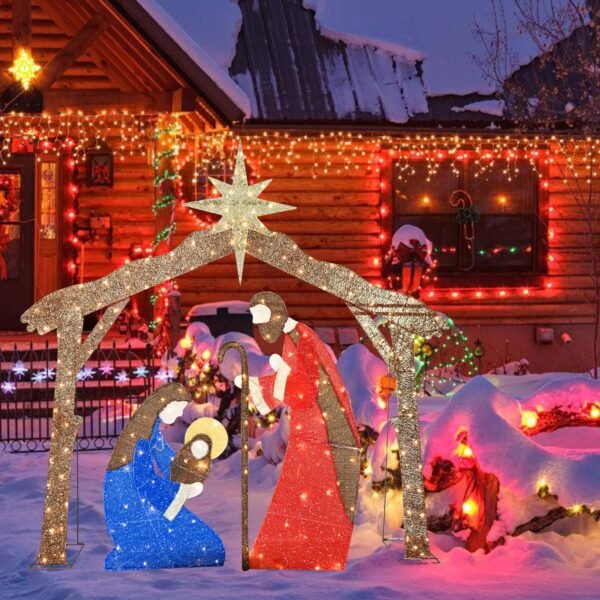 LED Pre-Lit Jesus Nativity Scene Christmas Decorations - Image 4