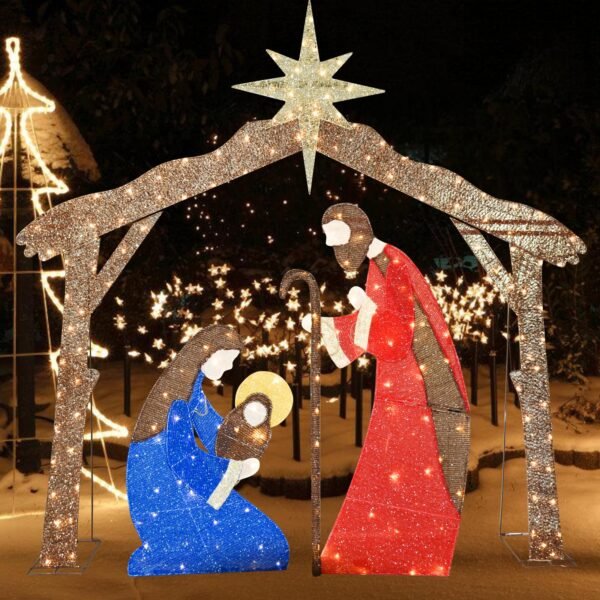 LED Pre-Lit Jesus Nativity Scene Christmas Decorations - Image 5