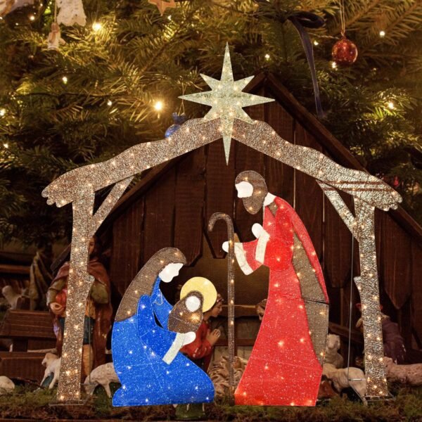 LED Pre-Lit Jesus Nativity Scene Christmas Decorations - Image 6