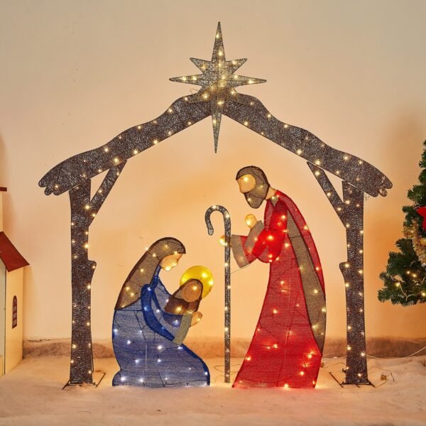 LED Pre-Lit Jesus Nativity Scene Christmas Decorations - Image 8