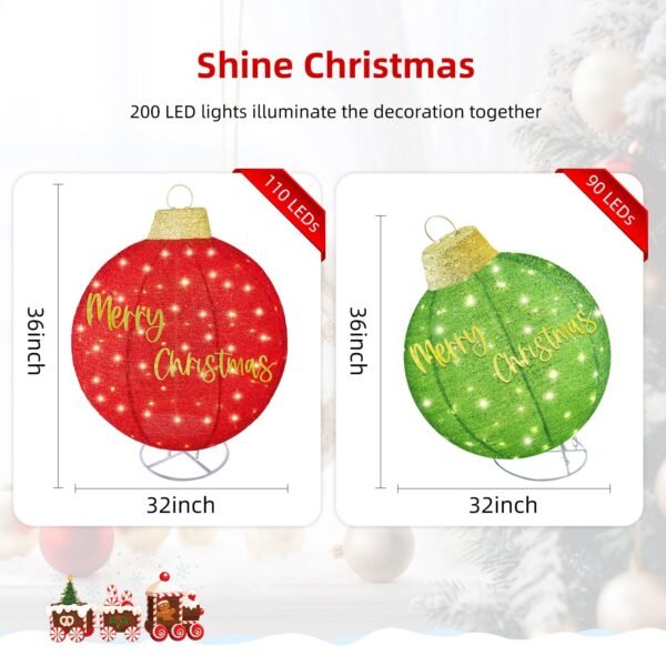 Outdoor Christmas Holiday LED Ball Motif Lights Yard Decorations - Image 11