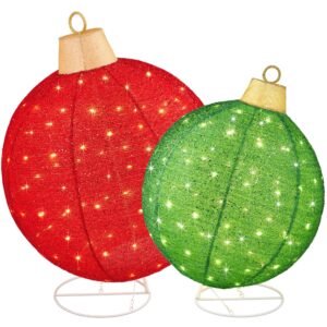 Outdoor Christmas Holiday LED Ball Motif Lights Yard Decorations