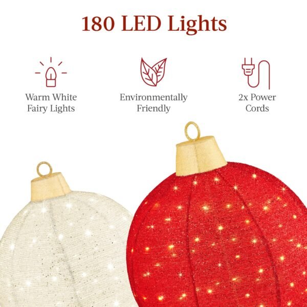 Outdoor Christmas Holiday LED Ball Motif Lights Yard Decorations - Image 4
