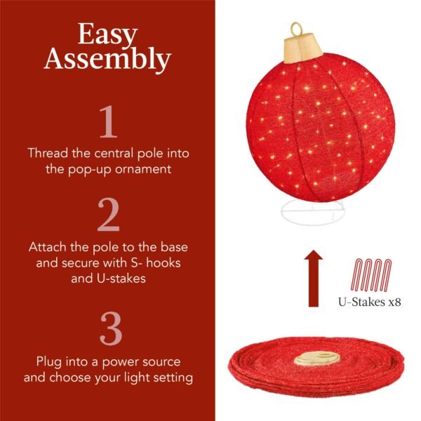 Outdoor Christmas Holiday LED Ball Motif Lights Yard Decorations - Image 5