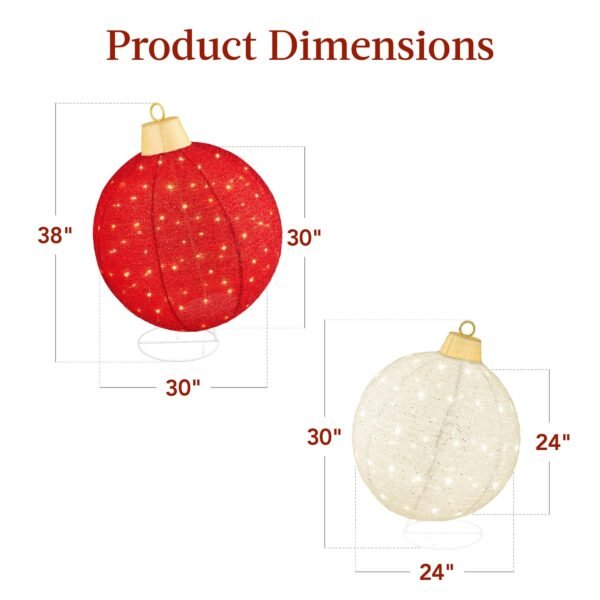Outdoor Christmas Holiday LED Ball Motif Lights Yard Decorations - Image 7