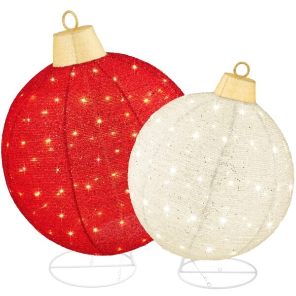 Outdoor Christmas Holiday LED Ball Motif Lights Yard Decorations - Image 8