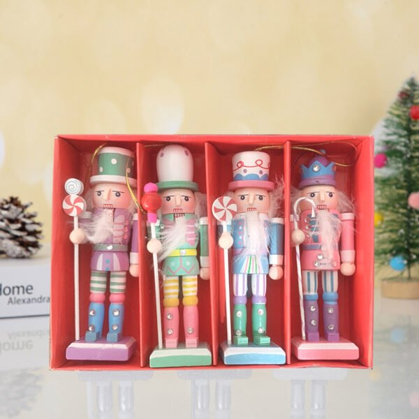 4pcs Navidad Decor Christmas Mini Peppermint Nutcrackers - Image 10