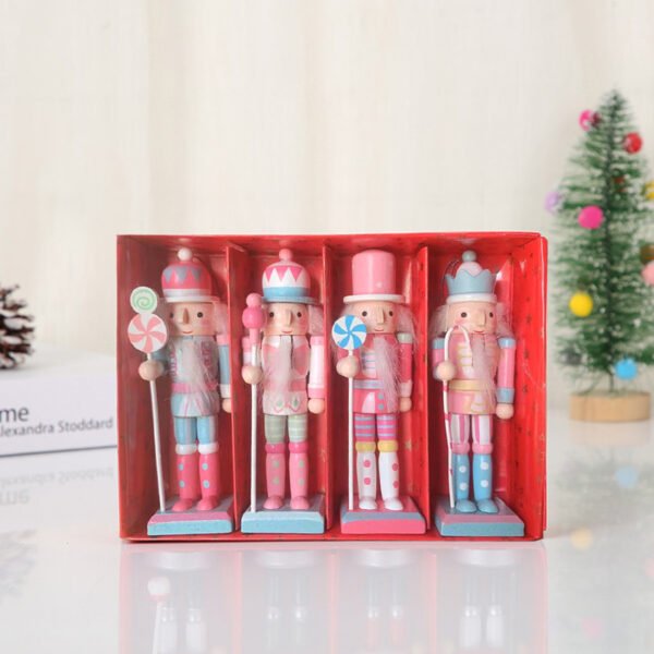 4pcs Navidad Decor Christmas Mini Peppermint Nutcrackers - Image 11