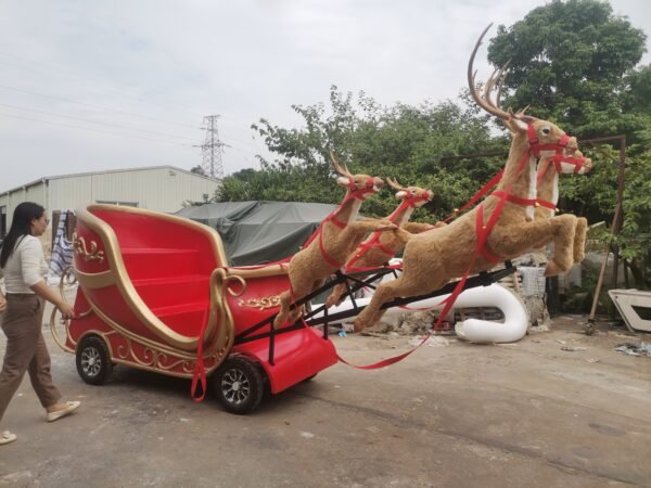 Large Electric Christmas santa reindeer sleigh track - Image 8