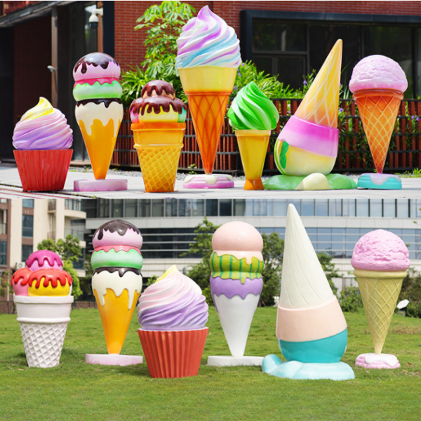 Outdoor Giant Shopping Mall Theme Party Home Decorations Cake Ice Cream Sculpture Resin Crafts Fiberglass Statue Ornaments - Image 2