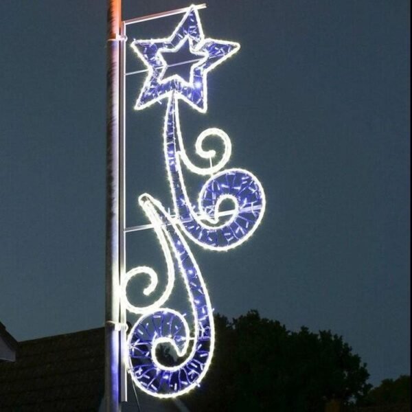 2D Street Pole String Star Motif Lights Christmas Light Decorations Suppliers - Image 3