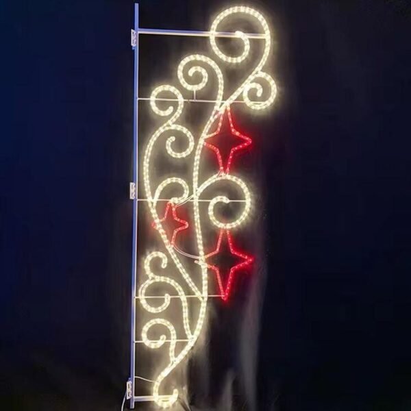 2D Street Pole String Star Motif Lights Christmas Light Decorations Suppliers - Image 4