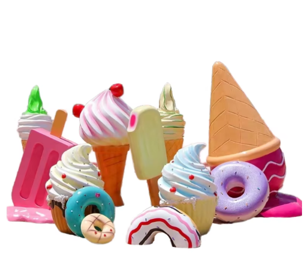 Outdoor Giant Shopping Mall Theme Party Home Decorations Cake Ice Cream Sculpture Resin Crafts Fiberglass Statue Ornaments