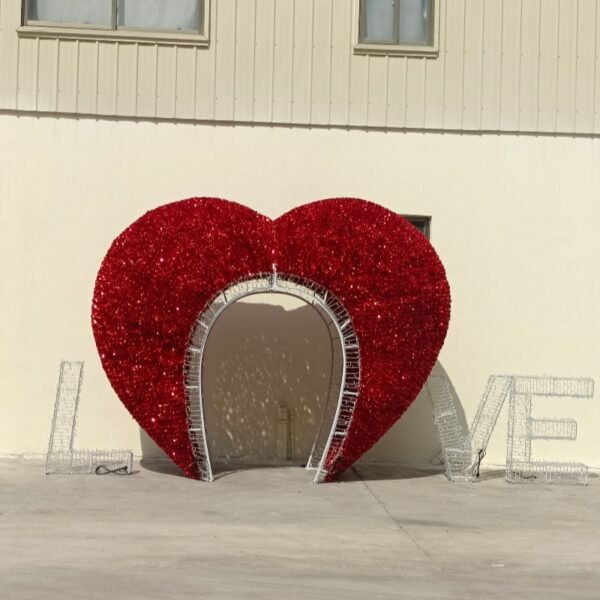 High Quality Outdoor 3D LED Heart Arch Lighting Christmas Decoration - Image 2