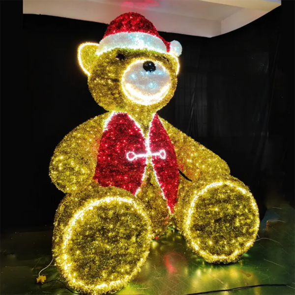 3D LED Teddy Bear Motif Light Outdoor Waterproof Christmas Decorative Ornament - Image 7