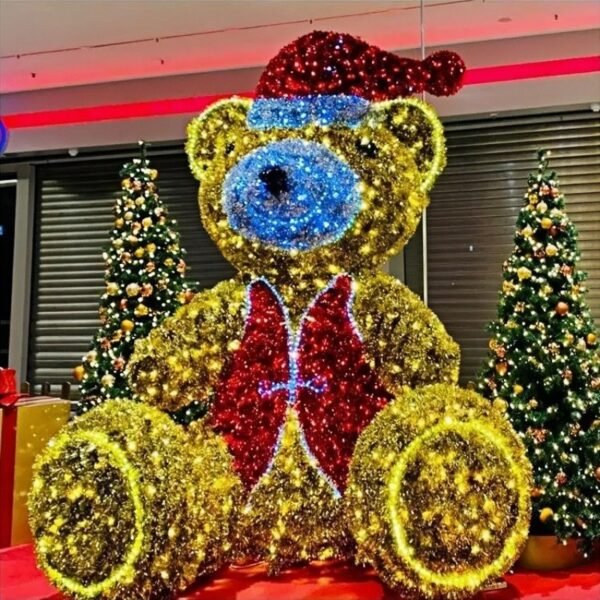 3D LED Teddy Bear Motif Light Outdoor Waterproof Christmas Decorative Ornament - Image 5