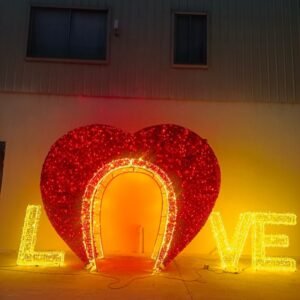 High Quality Outdoor 3D LED Heart Arch Lighting Christmas Decoration