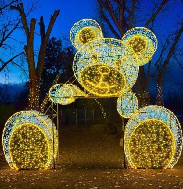 3D LED Teddy Bear Motif Light Outdoor Waterproof Christmas Decorative Ornament - Image 4