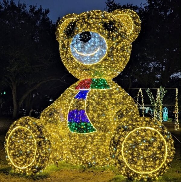 3D LED Teddy Bear Motif Light Outdoor Waterproof Christmas Decorative Ornament - Image 3