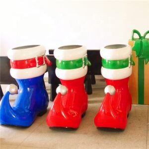 New Arrivals XMAS Decoration 120cm High Boot Fiberglass Material Christmas Santa Boot