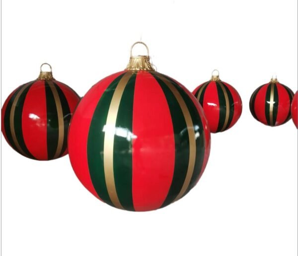 Outdoor Commercial Christmas Fiberglass Decorations Life Size Resin Giant Large Christmas Ball Bauble Ornaments Stack - Image 4