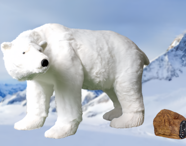 Life Size Polar Bear Plush Ornament Animatronic Animal Bear Statue Christmas Decoration - Image 3