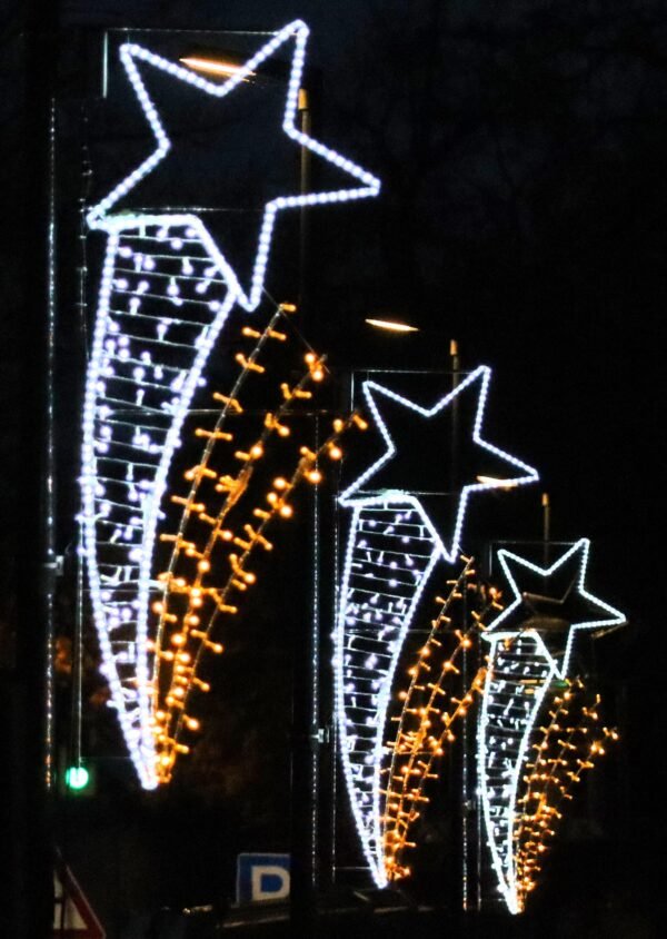 2D Street Pole String Star Motif Lights Christmas Light Decorations Suppliers - Image 5