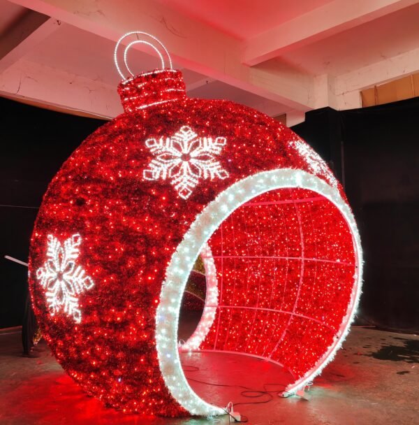 Customized Outdoor Street LED 3D Large Spheres Ornaments Lighting Christmas Ball Lights Decorations Supplies - Image 3