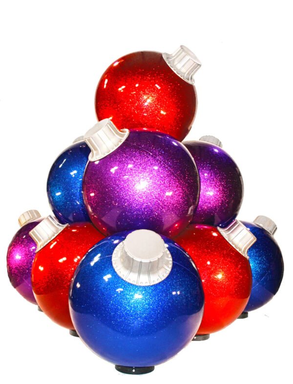 Outdoor Commercial Christmas Fiberglass Decorations Life Size Resin Giant Large Christmas Ball Bauble Ornaments Stack - Image 3