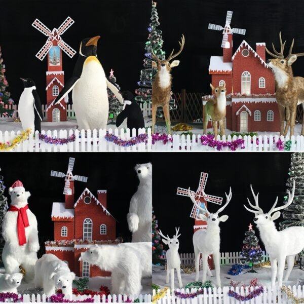 Life Size Animated Plush Penguin Realistic Fiberglass Resin Penguin Models Christmas Ornaments - Image 8