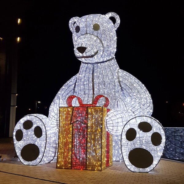 Customized Giant Polar Bear 3d LED Motif Light Christmas Decorations - Image 2