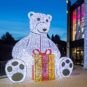 Customized Giant Polar Bear 3d LED Motif Light Christmas Decorations